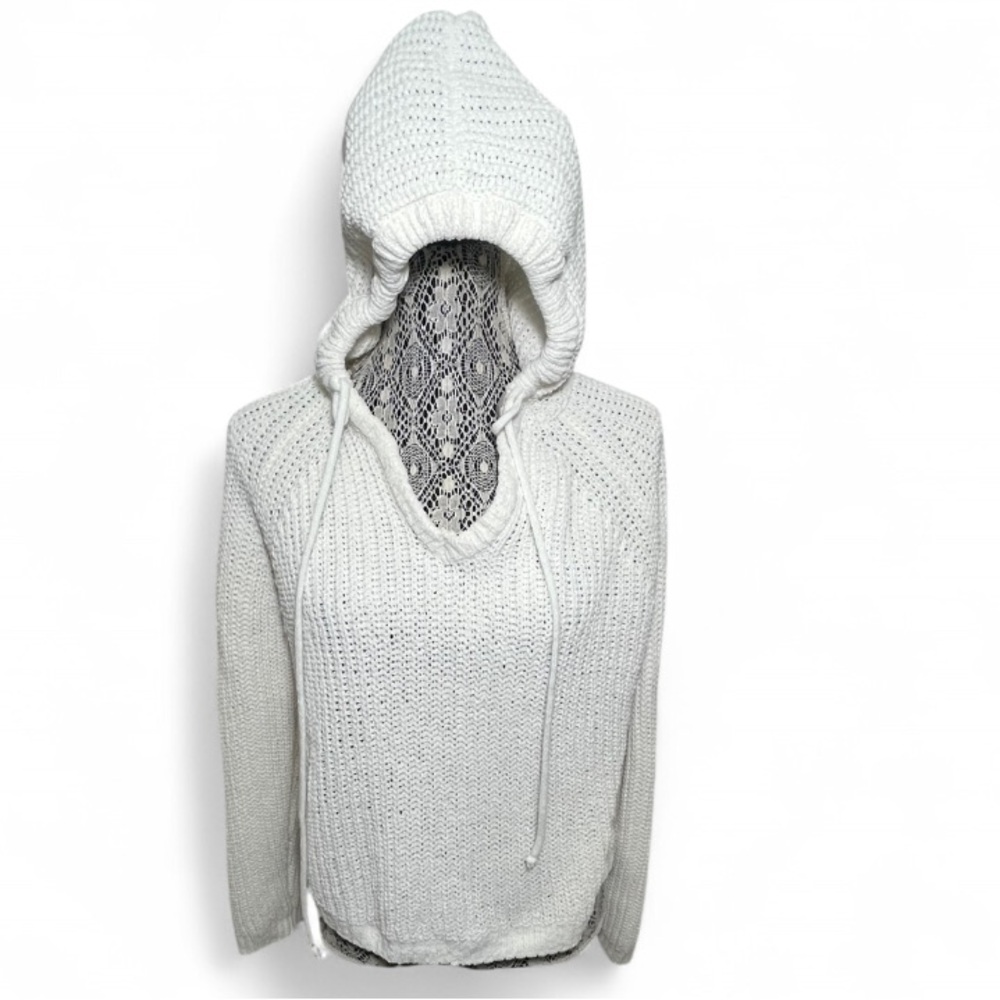 Self Esteem White Knit Hooded Sweater
